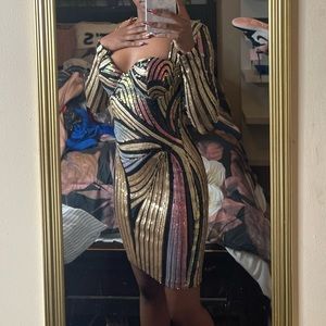 Shinny Long Sleeve Dress